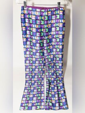 Vintage Gianni Versace Geometric Mosaic Print Flare Pants